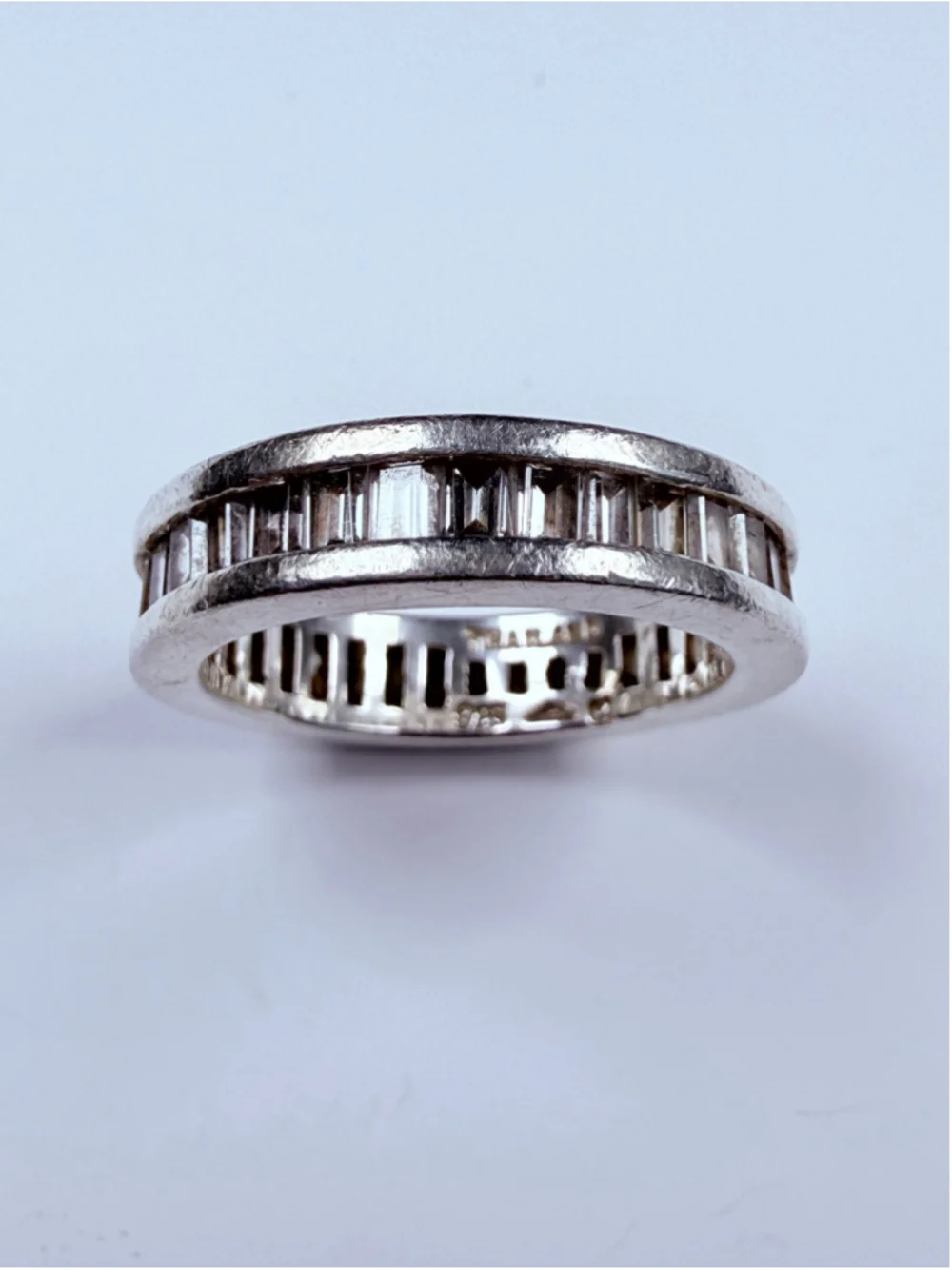 Baguette Cubic Zirconia CZ Channel Set Infinity Band 925 Sterling Silver Ring